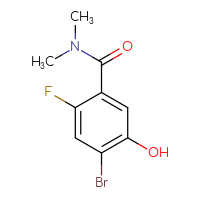 Chemical structure of 4-bromo-2-fluoro-5-hydroxy-N,N-dimethylbenzamide - CSSB03550258700
