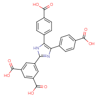 Chemical structure of 5-[4,5-bis(4-carboxyphenyl)-1H-imidazol-2-yl]benzene-1,3-dicarboxylic acid - CSSB20465136996