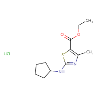Chemical structure of ethyl 2-(cyclopentylamino)-4-methyl-1,3-thiazole-5-carboxylate hydrochloride - CSSB00025717528