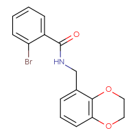 Chemical structure of 2-bromo-N-[(2,3-dihydro-1,4-benzodioxin-5-yl)methyl]benzamide - CSSB00026214241
