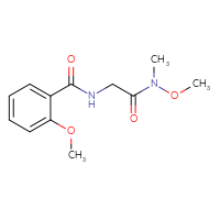 Chemical structure of N-methoxy-2-[(2-methoxyphenyl)formamido]-N-methylacetamide - CSSB02002229214