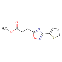 Chemical structure of methyl 3-[3-(thiophen-2-yl)-1,2,4-oxadiazol-5-yl]propanoate - CSSB01994111372