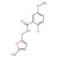 Chemical structure of 2-chloro-5-methoxy-N-[(5-methylfuran-2-yl)methyl]benzamide - CSSB06416947571