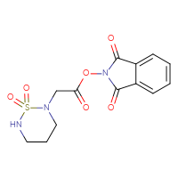 Chemical structure of 1,3-dioxo-2,3-dihydro-1H-isoindol-2-yl 2-(1,1-dioxo-1λ⁶,2,6-thiadiazinan-2-yl)acetate - CSSB06258922261