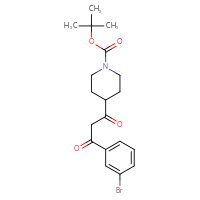 Chemical structure of tert-butyl 4-[3-(3-bromophenyl)-3-oxopropanoyl]piperidine-1-carboxylate - CSSB00020638457