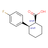 Chemical structure of rac-(1R,2S)-2-(4-fluorophenyl)cyclohexane-1-carboxylic acid - CSSB20620682817