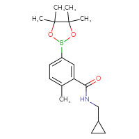 Chemical structure of N-(cyclopropylmethyl)-2-methyl-5-(4,4,5,5-tetramethyl-1,3,2-dioxaborolan-2-yl)benzamide - CSSB02522297229