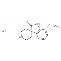Chemical structure of 7-methoxy-1,2-dihydrospiro[indole-3,4'-piperidin]-2-one hydrochloride - CSSB02125606055