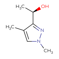 Chemical structure of (1R)-1-(1,4-dimethyl-1H-pyrazol-3-yl)ethan-1-ol - CSSB00102956745