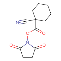 Chemical structure of 2,5-dioxopyrrolidin-1-yl 1-cyanocyclohexane-1-carboxylate - CSSB20270306471