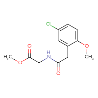 Chemical structure of methyl 2-[2-(5-chloro-2-methoxyphenyl)acetamido]acetate - CSSB00000613328
