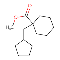 Chemical structure of methyl 1-(cyclopentylmethyl)cyclohexane-1-carboxylate - CSSB01392470224
