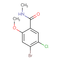 Chemical structure of 4-bromo-5-chloro-2-methoxy-N-methylbenzamide - CSSB01991535309
