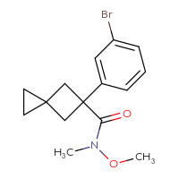 Chemical structure of 5-(3-bromophenyl)-N-methoxy-N-methylspiro[2.3]hexane-5-carboxamide - CSSB05104924365
