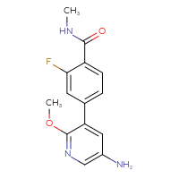 Chemical structure of 4-(5-amino-2-methoxypyridin-3-yl)-2-fluoro-N-methylbenzamide - CSSB06586378358