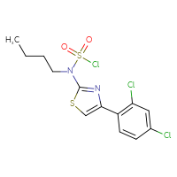 Chemical structure of N-butyl-N-[4-(2,4-dichlorophenyl)-1,3-thiazol-2-yl]sulfamoyl chloride - CSSB21224773219