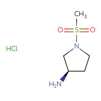 Chemical structure of (3R)-1-methanesulfonylpyrrolidin-3-amine hydrochloride - CSSB00025715646