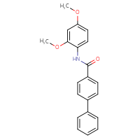 Chemical structure of N-(2,4-dimethoxyphenyl)-[1,1'-biphenyl]-4-carboxamide - CSSB00046672546
