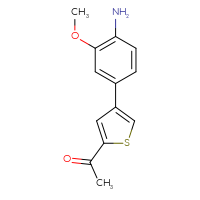 Chemical structure of 1-[4-(4-amino-3-methoxyphenyl)thiophen-2-yl]ethan-1-one - CSSB06593816792