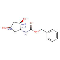 Chemical structure of rac-benzyl N-[(1R,2R,4S)-2,4-dihydroxycyclopentyl]carbamate - CSSB02125616806