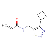 Chemical structure of N-[(4-cyclobutyl-1,2,3-thiadiazol-5-yl)methyl]prop-2-enamide - CSSB03548197440
