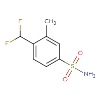 Chemical structure of 4-(difluoromethyl)-3-methylbenzene-1-sulfonamide - CSSB00102861157