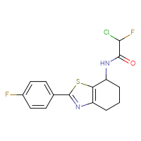 Chemical structure of 2-chloro-2-fluoro-N-[2-(4-fluorophenyl)-4,5,6,7-tetrahydro-1,3-benzothiazol-7-yl]acetamide - CSSB14790103308