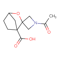 Chemical structure of 1-acetyl-3'-oxaspiro[azetidine-3,2'-bicyclo[2.2.1]heptane]-1'-carboxylic acid - CSSB06744501177