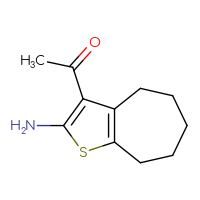 Chemical structure of 1-{2-amino-4H,5H,6H,7H,8H-cyclohepta[b]thiophen-3-yl}ethan-1-one - CSSB00012263882