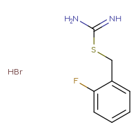 Chemical structure of {[(2-fluorophenyl)methyl]sulfanyl}methanimidamide hydrobromide - CSSB03220826564