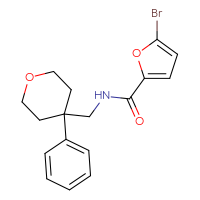 Chemical structure of 5-bromo-N-[(4-phenyloxan-4-yl)methyl]furan-2-carboxamide - CSSB00046121257
