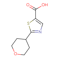 Chemical structure of 2-(oxan-4-yl)-1,3-thiazole-5-carboxylic acid - CSSB00011663209