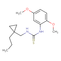 Chemical structure of 1-(2,5-dimethoxyphenyl)-3-[(1-propylcyclopropyl)methyl]thiourea - CSSB02065987772