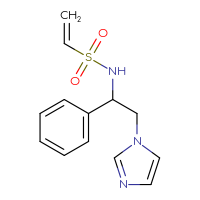Chemical structure of N-[2-(1H-imidazol-1-yl)-1-phenylethyl]ethene-1-sulfonamide - CSSB21332110356