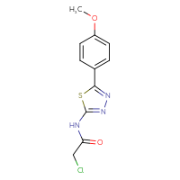 Chemical structure of 2-chloro-N-[5-(4-methoxyphenyl)-1,3,4-thiadiazol-2-yl]acetamide - CSSB00000689733
