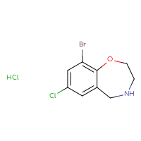 Chemical structure of 9-bromo-7-chloro-2,3,4,5-tetrahydro-1,4-benzoxazepine hydrochloride - CSSB03549771126
