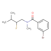 Chemical structure of 3-bromo-N-(2-fluoro-3-methylbutyl)-N-methylbenzamide - CSSB14994739950