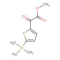 Chemical structure of methyl 2-oxo-2-[5-(trimethylsilyl)thiophen-2-yl]acetate - CSSB21103687341