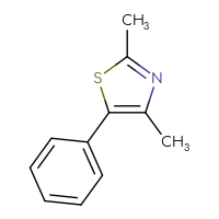Chemical structure of 2,4-dimethyl-5-phenyl-1,3-thiazole - CSSB00000169002