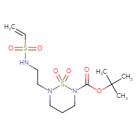 Chemical structure of tert-butyl 6-(2-ethenesulfonamidoethyl)-1,1-dioxo-1λ⁶,2,6-thiadiazinane-2-carboxylate - CSSB21332046972
