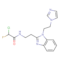 Chemical structure of 2-chloro-2-fluoro-N-(2-{1-[2-(1H-imidazol-1-yl)ethyl]-1H-1,3-benzodiazol-2-yl}ethyl)acetamide - CSSB21332169886