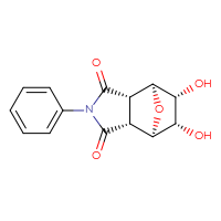 Chemical structure of (1R,2R,6S,7S,8R,9S)-8,9-dihydroxy-4-phenyl-10-oxa-4-azatricyclo[5.2.1.0²,⁶]decane-3,5-dione - CSSB21203493644