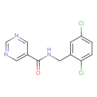 Chemical structure of N-[(2,5-dichlorophenyl)methyl]pyrimidine-5-carboxamide - CSSB01025652898