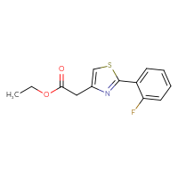 Chemical structure of ethyl 2-[2-(2-fluorophenyl)-1,3-thiazol-4-yl]acetate - CSSB00003676067