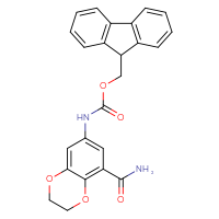 Chemical structure of (9H-fluoren-9-yl)methyl N-(8-carbamoyl-2,3-dihydro-1,4-benzodioxin-6-yl)carbamate - CSSB21043413389