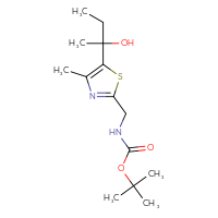 Chemical structure of tert-butyl N-{[5-(2-hydroxybutan-2-yl)-4-methyl-1,3-thiazol-2-yl]methyl}carbamate - CSSB07096673602