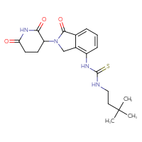 Chemical structure of 3-(3,3-dimethylbutyl)-1-[2-(2,6-dioxopiperidin-3-yl)-1-oxo-2,3-dihydro-1H-isoindol-4-yl]thiourea - CSSB21432538489