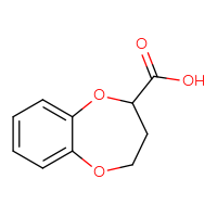 Chemical structure of 3,4-dihydro-2H-1,5-benzodioxepine-2-carboxylic acid - CSSB00000097261