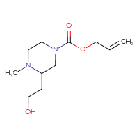 Chemical structure of prop-2-en-1-yl 3-(2-hydroxyethyl)-4-methylpiperazine-1-carboxylate - CSSB20859205443