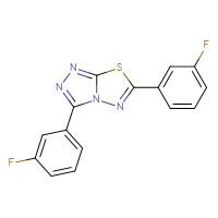Chemical structure of bis(3-fluorophenyl)-[1,2,4]triazolo[3,4-b][1,3,4]thiadiazole - CSSB00121633130